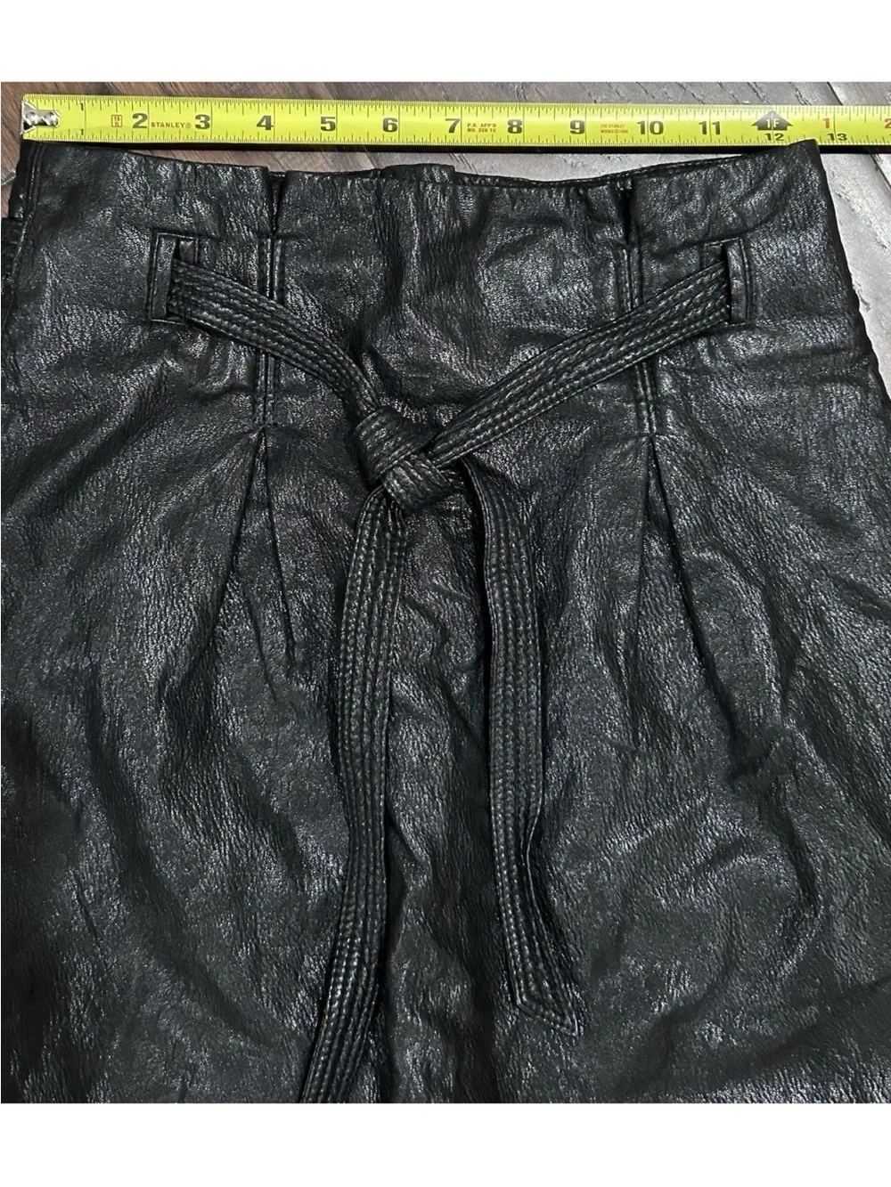 Free People Vegan Leather skirt women Black Chic City bikercore